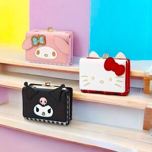 🆕 Hello Kitty, Kuromi and My Melody Wallet Coin Purse Snap Closure - NIB